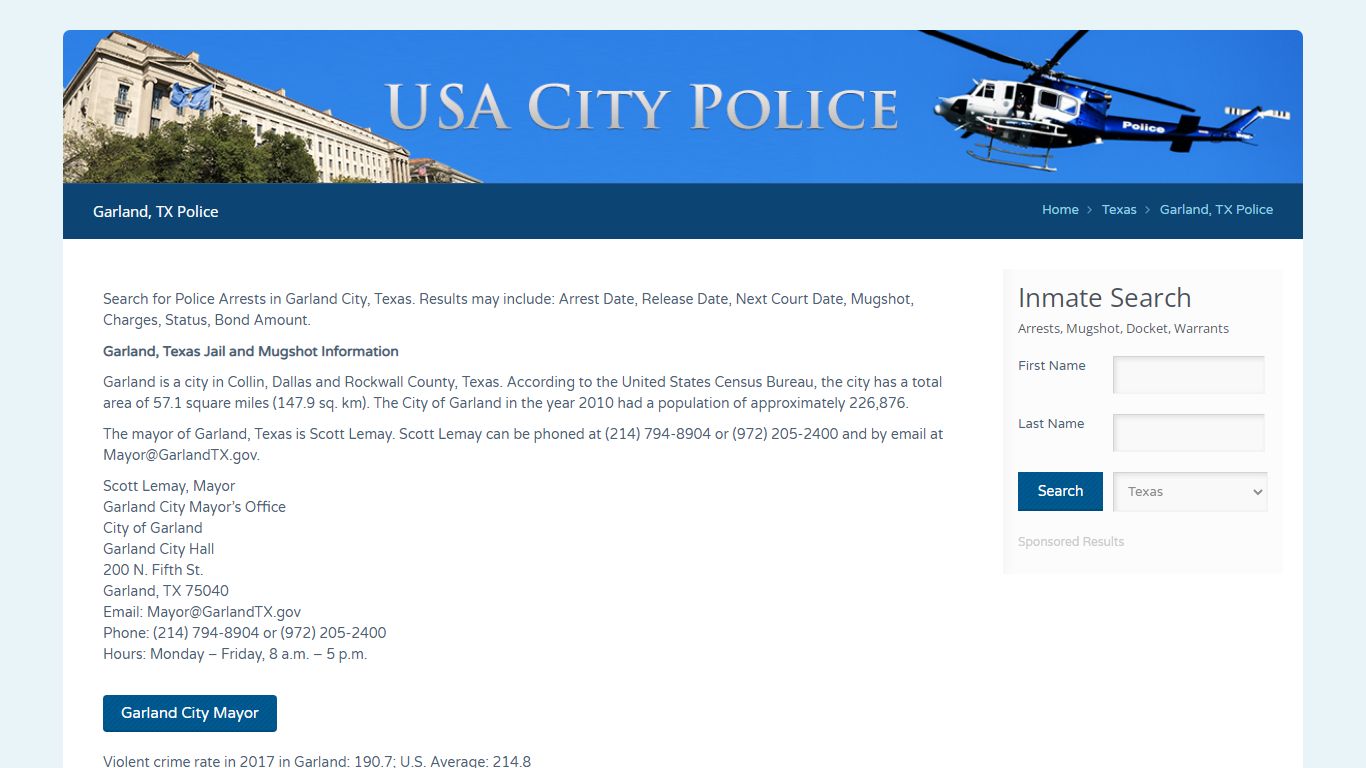Garland, TX Police | Jail Records